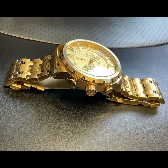 Diesel stronghold chronograph gold dial gold-tone stainless steel mens watch - Picture 4 of 4